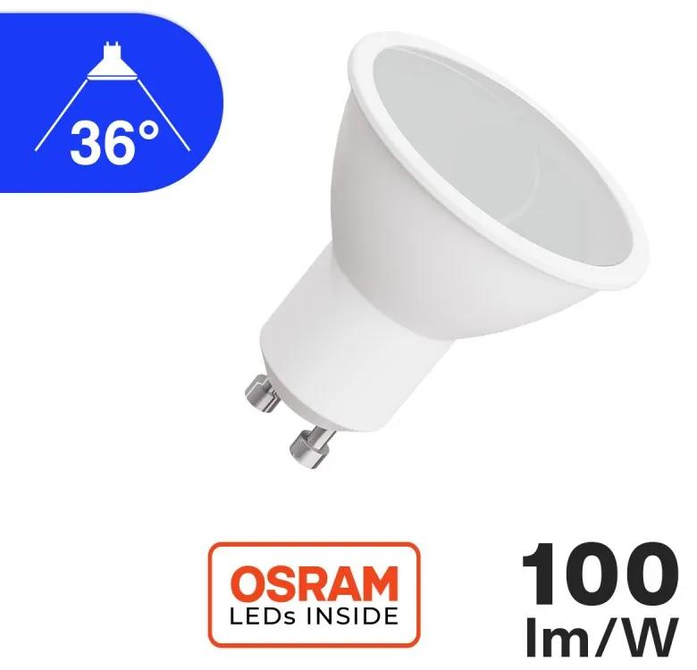 Faretto LED GU10 8W, Angolo 36°, OSRAM LED Colore Bianco Caldo 3.000K