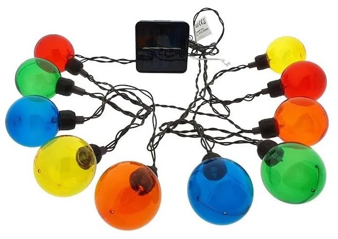 Catena LED solare 10xLED/3,65m 600 mAh IP44 multicolore
