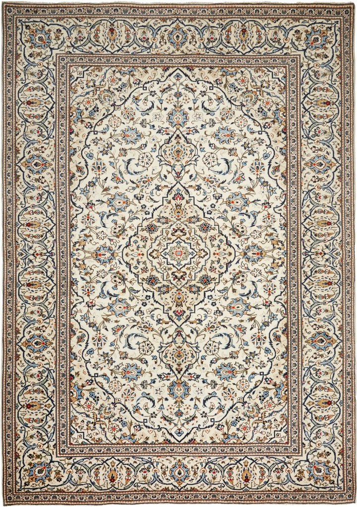 Kashan Tappeto persiano 350 x 250 Beige (Iran) Annodato A Mano