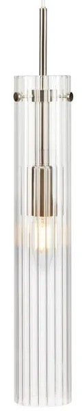 Lampadario argentato con paralume in vetro Tubo – Markslöjd