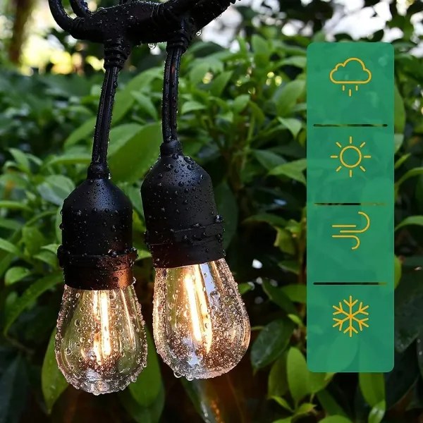 LED catena decorativa da esterno 10xE27/1W/230V 6,44 m IP44 nera