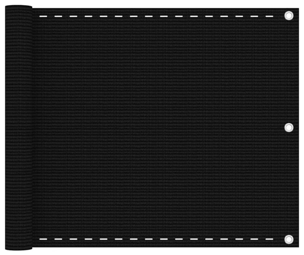 Paravento Da Balcone Nero 75x500 Cm İn Hdpe /