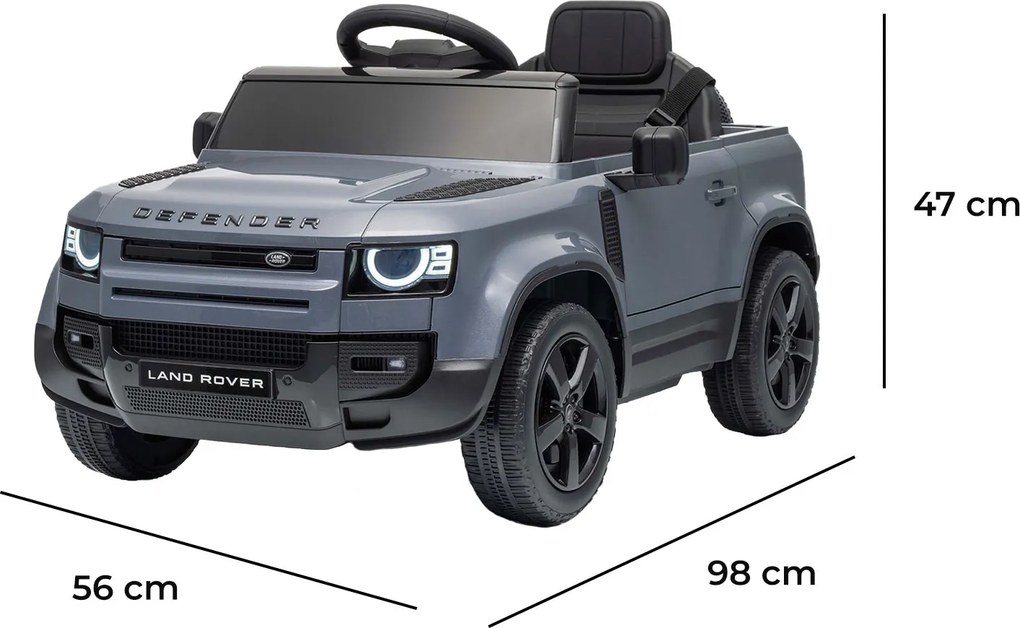 Macchina Elettrica per Bambini Licenza Land Rover Defender Small 12V con Telecomando Grigio...