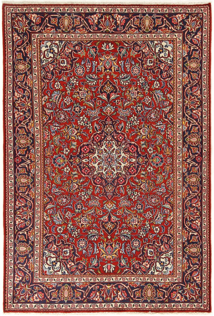 Kashan Tappeto 130 x 200 (Iran) Annodato A Mano