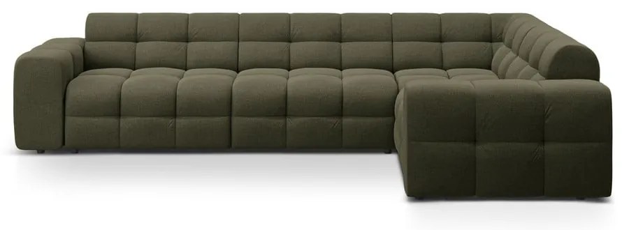 Divano angolare verde (con penisola a destra/a L) Kendal – Micadoni