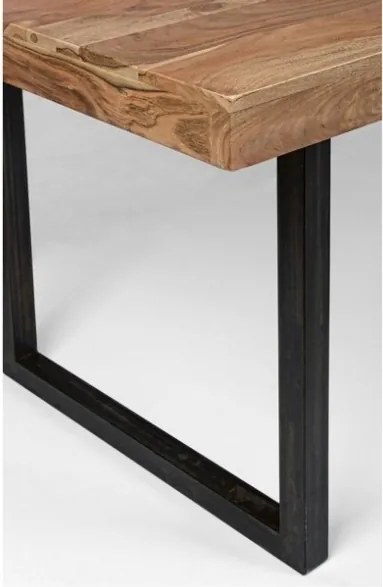 Tavolo In Legno Massello Rustico 100x200 Cm Gambe In Acciaio Egon Bizzotto