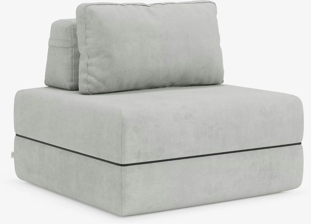 Rift poltrona letto con materasso alto 24 cm e memory foam - schienale mobile e tessuto smacchiabile T31