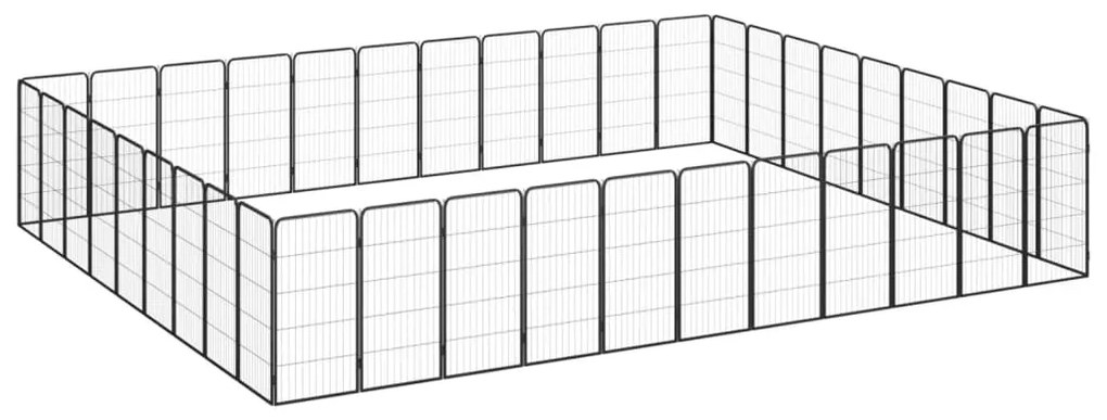 Box Cani 40 Pannelli Nero 50x100 Cm Acciaio Verniciato Polvere /