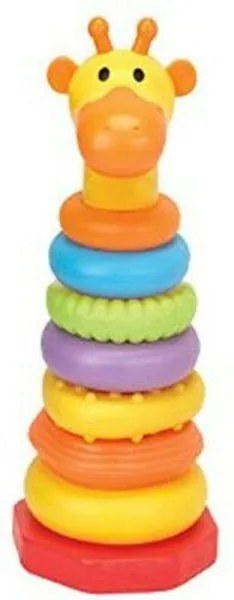 Trade Shop - Piramide Ad Anelli Giraffa 7 Anelli Prima Infanzia Kidz Corner Toy