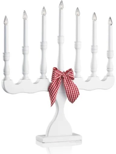 Markslöjd 8004 - Candelabro natalizio SVANEHOLM 7xE10/3W/230V bianco