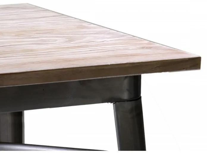 Tavolo ferro top in legno galvanizzato cm 80 x 160 x h 76