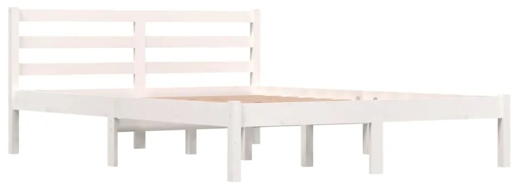 Giroletto legno massello di pino 135x190 cm bianco 4ft6 double