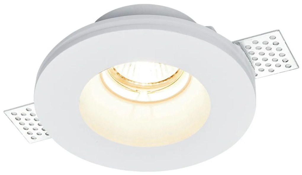 Portafaretto GU10 e MR16 in Gesso Pitturabile Tondo Ø130x45mm