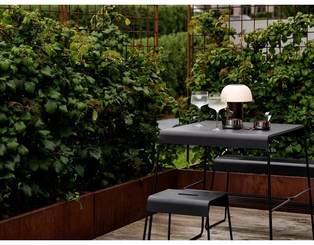 Tavolo da pranzo in metallo nero 58x75 cm A-Café - Zone