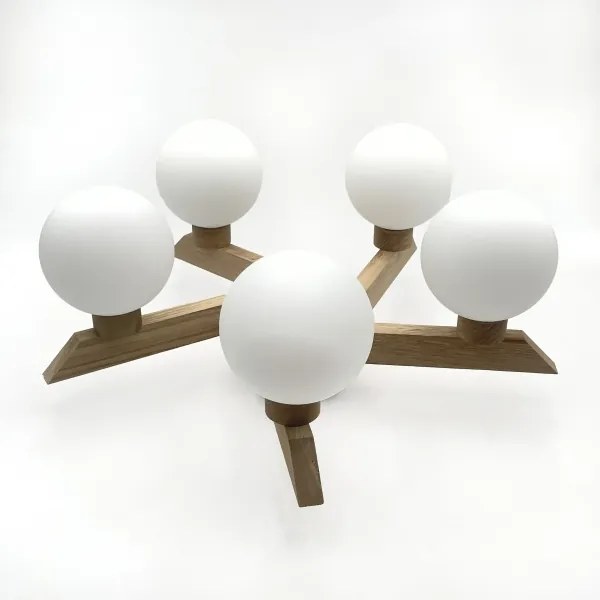 Plafoniera ANTONIO 5xG9/5W/230V rovere/bianco