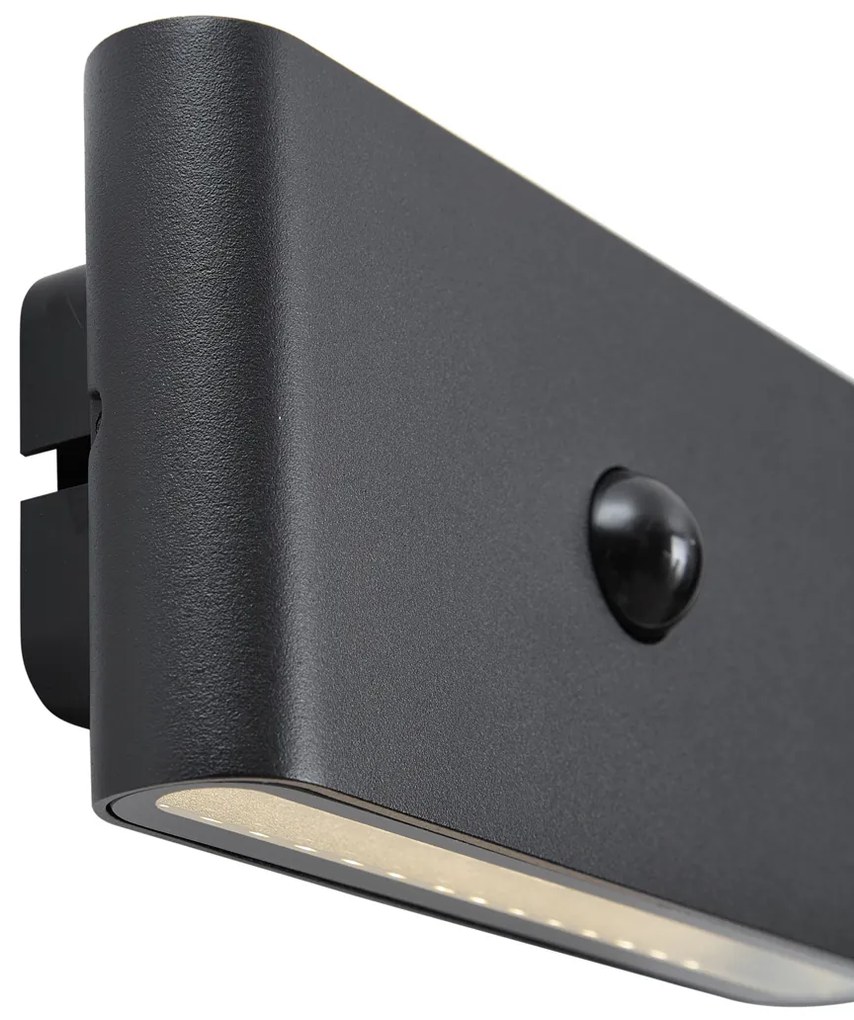 Lampada da parete nera con sensore a 4 livelli magnetica incl. LED ricaricabile - Batt