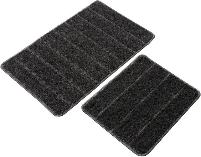 Set di tappetini per il bagno color antracite 2 pz 50x80 cm Yeni Cizgli – Foutastic