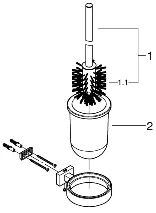 GROHE 40513AL1 - Set per la pulizia del WC ESSENTIALS CUBE grafite