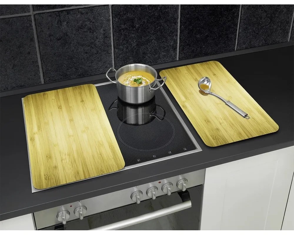 Coprifuoco in vetro temperato in set da 2 52x30 cm Wooden - Maximex