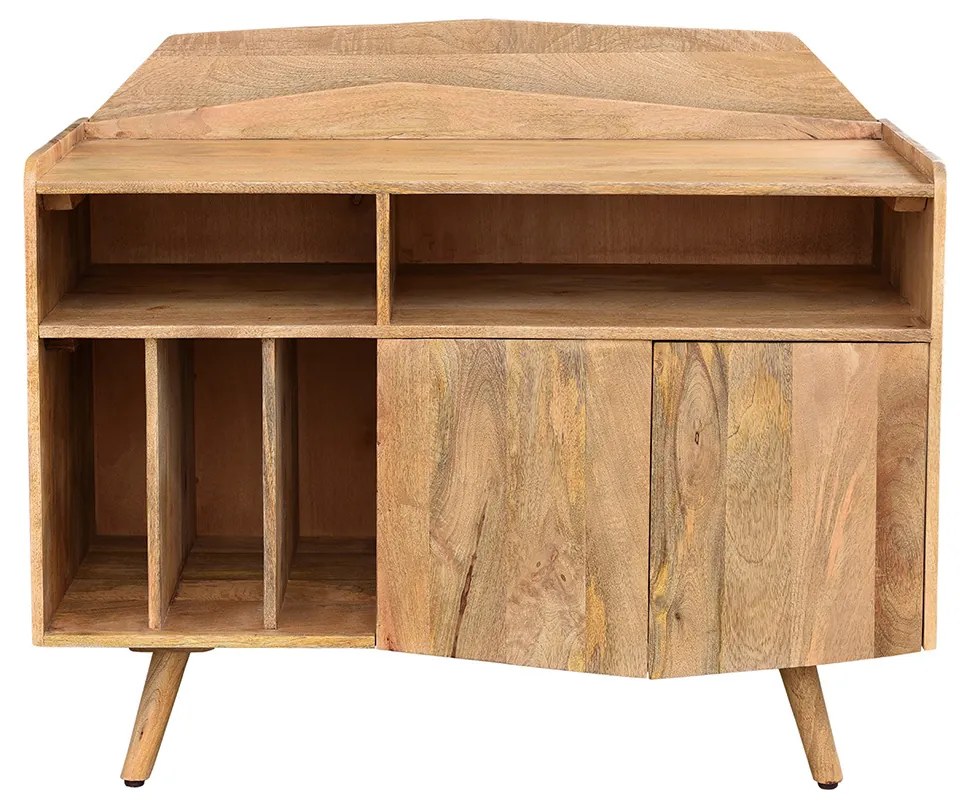 Credenza in legno massello di mango porta vinili MATAHARI