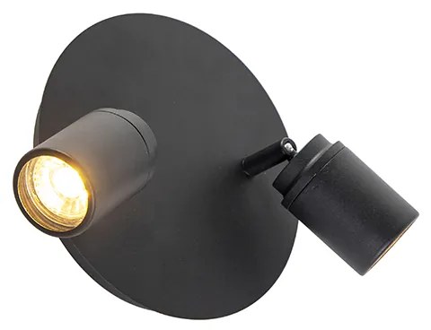 Faretto moderno per bagno nero 2 luci IP44 - Ducha