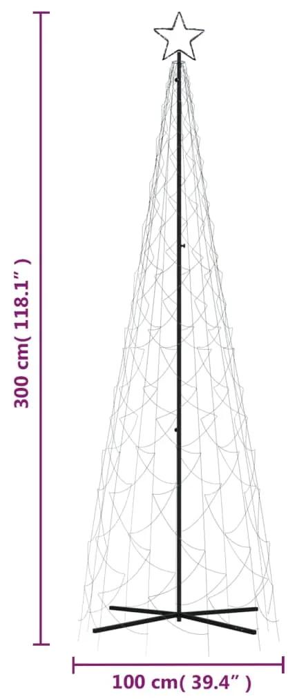 Albero di Natale a Cono Bianco Freddo 500 LED 100x300 cm