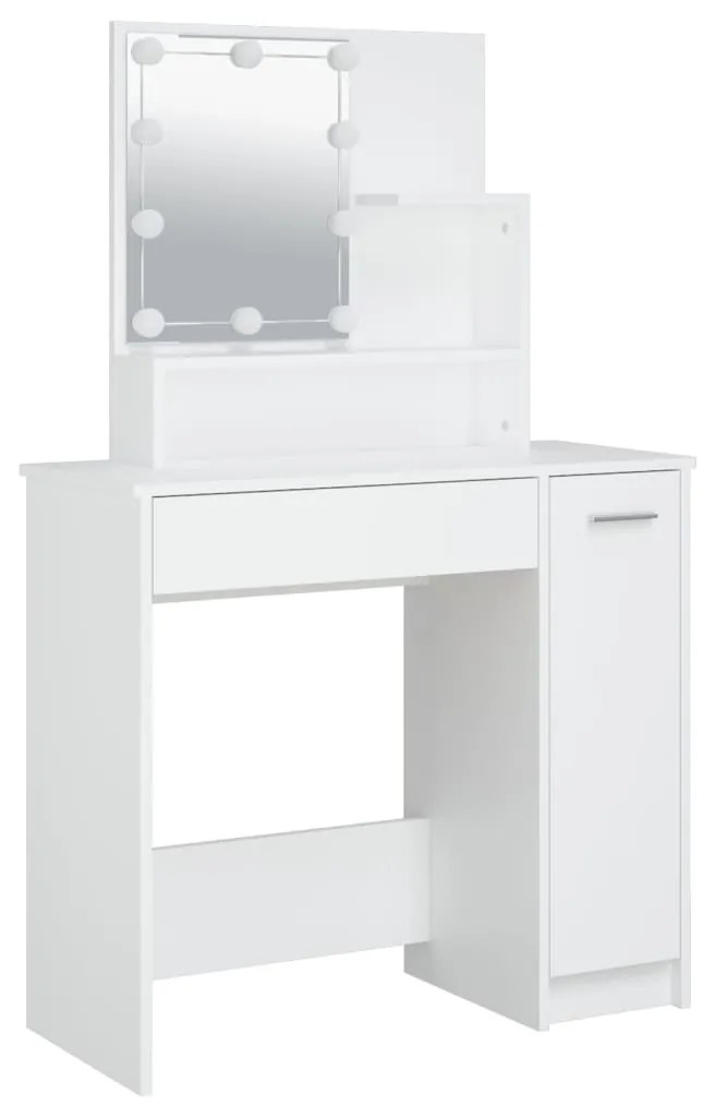 Toeletta con led bianca 86,5x35x136 cm