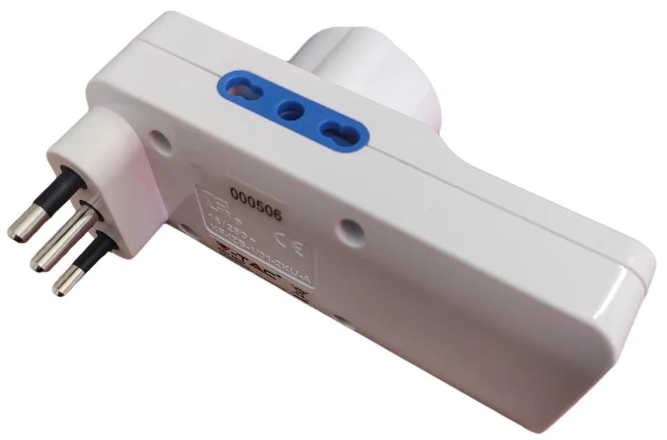 Multipresa Ciabatta Elettrica Spina 16A Con 2 USB 2,1A 2 Prese 2P+T 10/16A + 1 Presa Schuko Con Interruttore SKU-8830