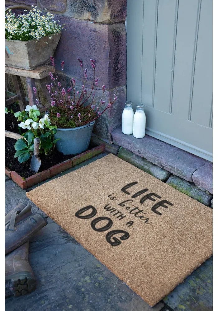 Zerbino in fibre di cocco 40x60 cm Life Is Better With a Dog – Artsy Doormats