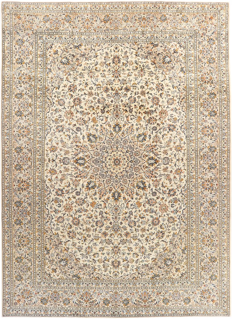 Kashan Tappeto 310 x 420 Beige (Iran) Annodato A Mano