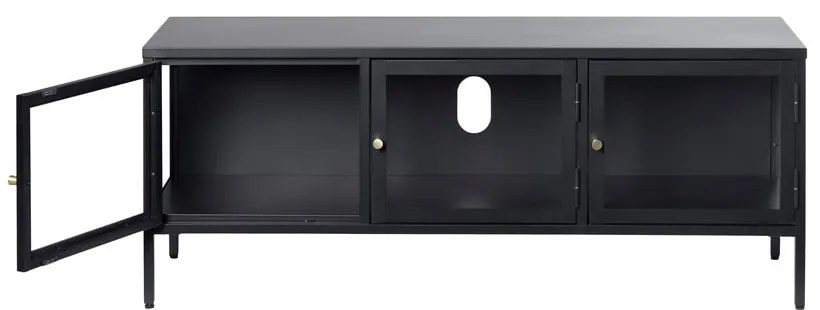 Tavolo TV in metallo nero 132x52 cm Carmel - Unique Furniture