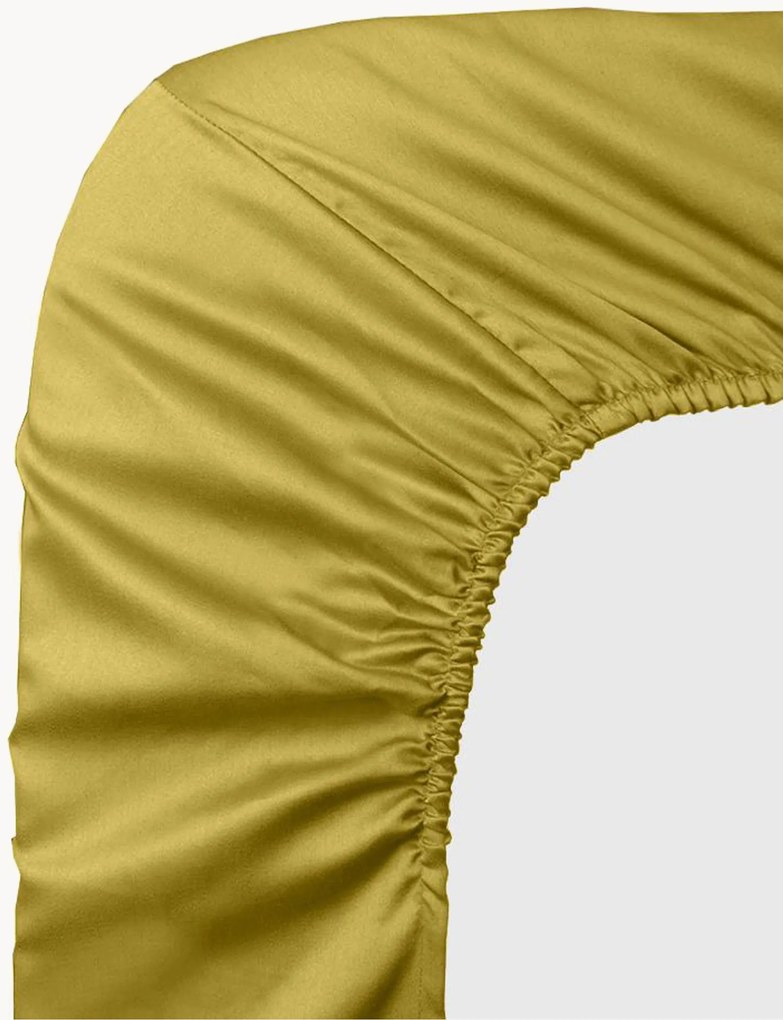 Lenzuolo con angoli boxspring in raso di cotone Ava, alt. 30 cm