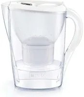 Brita caraffa filtrante marella bianca (2.4l) incl. 6 x filtri maxtra pro all-in-1 - adatta alla porta del frigorifero con memo digitale e coperchio ribaltabile - 1051474