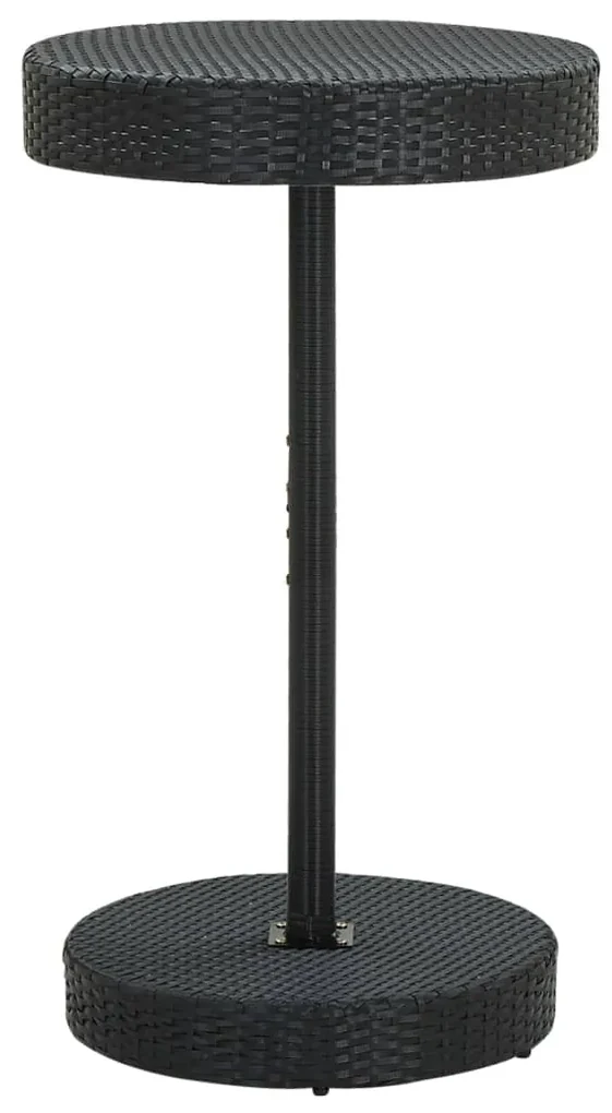 Set bar giardino 3 pz nero polyrattan e legno massello acacia