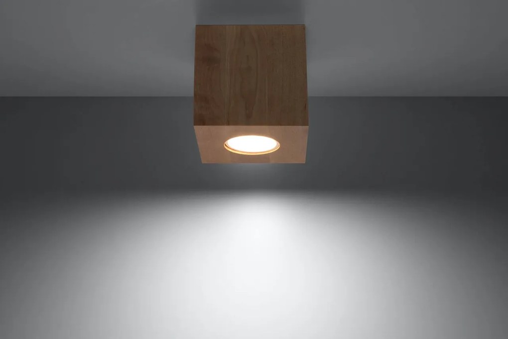 Plafoniera in Legno Naturale da soffitto QUAD GU10 da interno