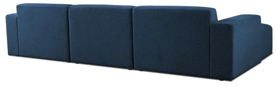 Divano angolare blu scuro in tessuto bouclé (angolo sinistro) Roxy - Scandic