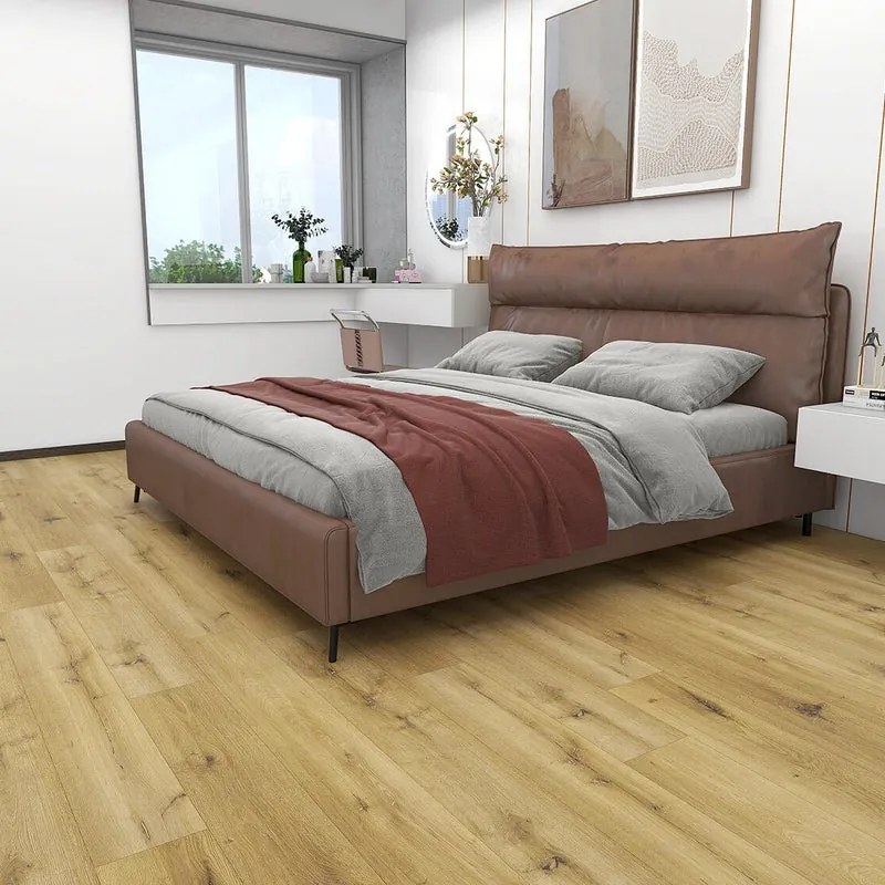 Pavimento SPC passaggio intenso Venezia rovere scuro Sp 5.5 mm con sottopavimento integrato 2.196 m²