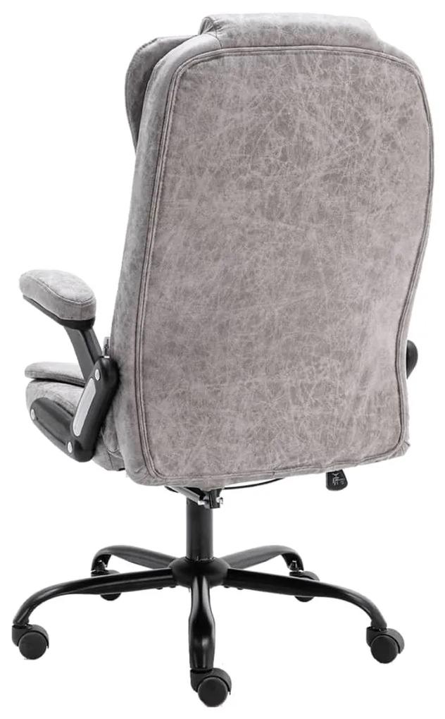 Sedia da ufficio massaggiante grigio chiaro in scamosciato