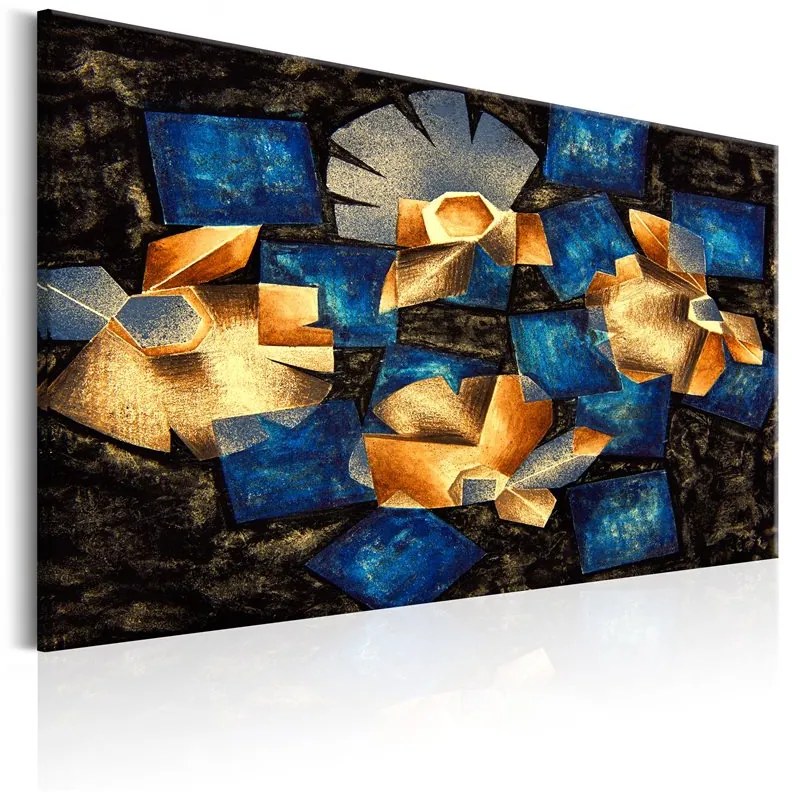 Quadro  Geometrical Flowers  Colore Nero, Dimensioni e Misure 60x40