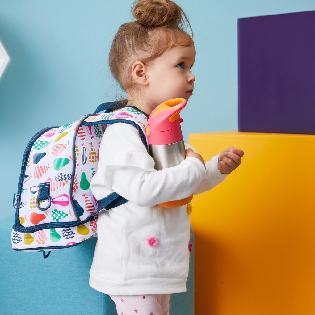 Bottiglia termica con cannuccia 350 ml – rosa/arancione