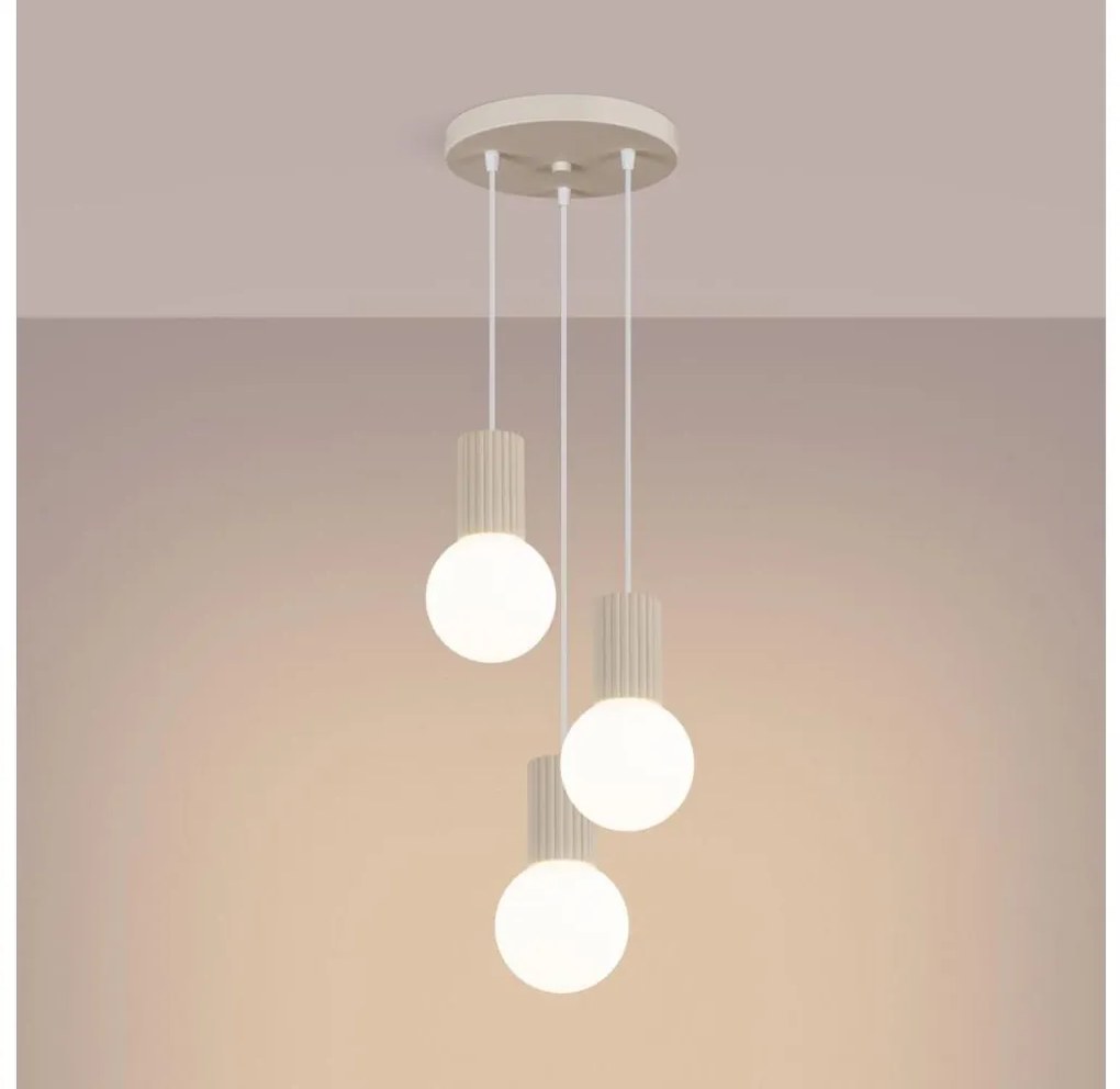 Sollux SL.1720 - Lampadario a sospensione con filo HALO 3xG9/8W/230V diametro 25 cm color crema
