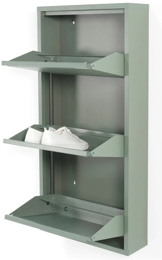 Scarpiera in metallo grigio-verde Billy - Spinder Design