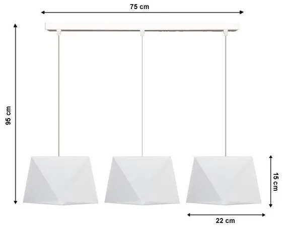 Lampadario a sospensione con filo DIAMENT 3xE27/60W/230V bianco