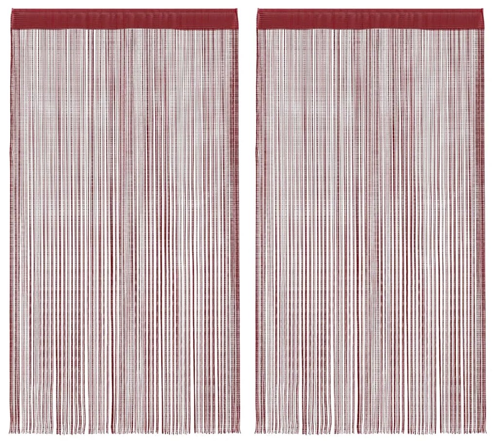 2 Pz Tende A Fili 100x250 Cm Rosso Borgogna /