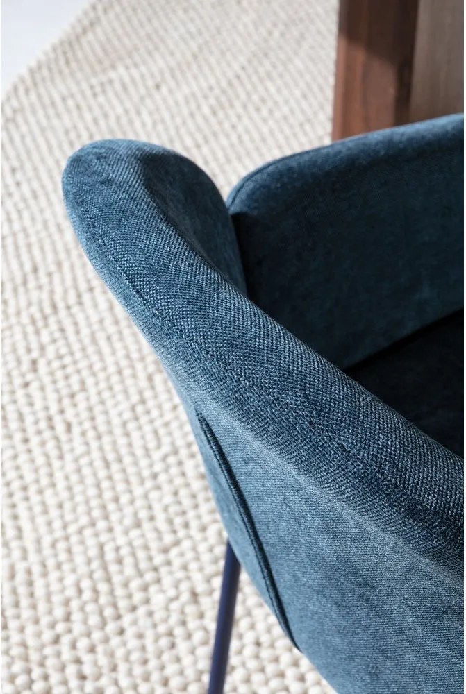 Set di sedie da pranzo blu in imbottito 2 pz Aslin – MOME