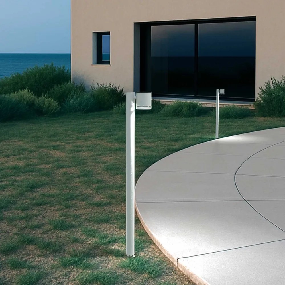 Paletto da Giardino Solare Bianco da 100cm, IP54 in Alluminio Colore  Bianco Naturale 4.000K