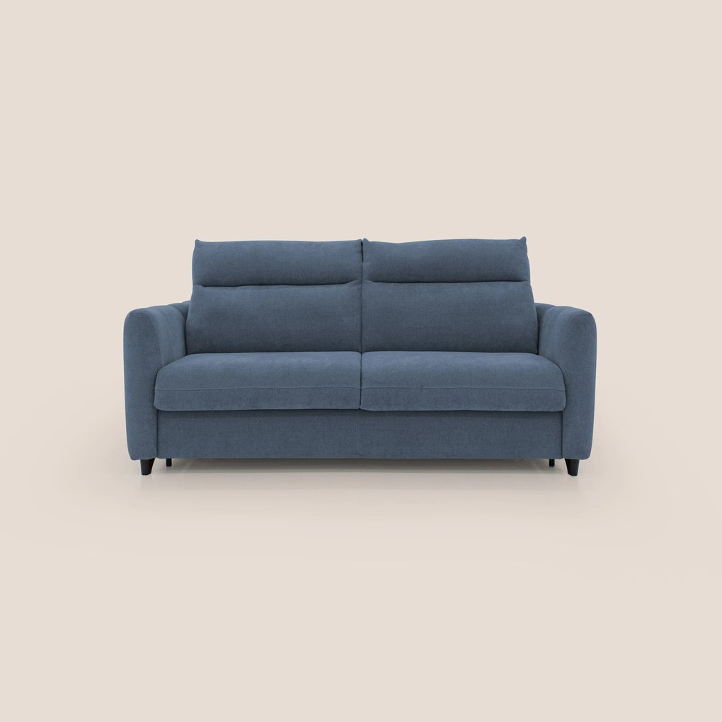 Peonia divano letto scandinavo con materasso H18 cm e morbido e alto schienale in tessuto Bouclé impermeabile T07
