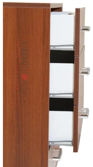 Cassettiera in legno con 6 cassetti 81x118h cm Noce
