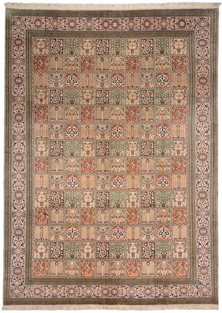 Cashmere Silk Tappeto 250x330 Beige (Indian) Annodato A Mano