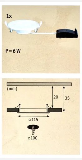 Paulmann 92061 - LED/6W IP44 Lampada da incasso per bagno QUALITY LINE 230V
